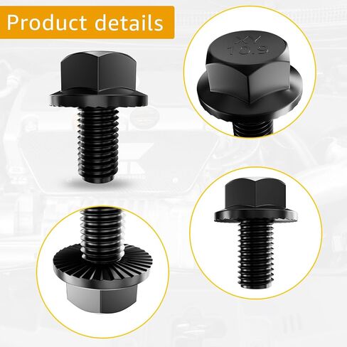 2307304 محول عزم الدوران M10-1.5x16 جزء استبدال الترباس متوافق مع شيفروليه GM 4L80E 4L70E 4L65E 4L60E 700R4 200-4R 3L80 4T60E 4T65E طقم مسامير شفة ناقل الحركة 4 سرعات. (أسود 3 قطع) in Kuwait