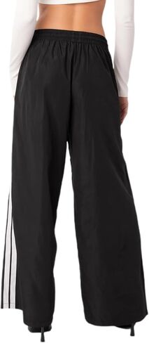 Adoeren المرأة الجانب مخطط Sweatpants المظلة مرونة الخصر فضفاض السراويل الترنك Y2k واسعة الساق الخروج بنطال رياضي in Kuwait