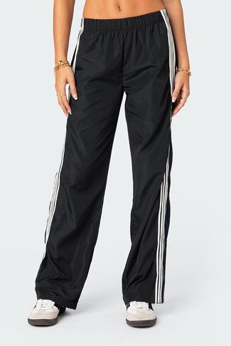 Adoeren المرأة الجانب مخطط Sweatpants المظلة مرونة الخصر فضفاض السراويل الترنك Y2k واسعة الساق الخروج بنطال رياضي in Kuwait