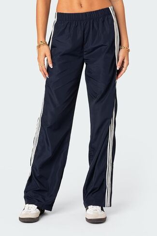 Adoeren المرأة الجانب مخطط Sweatpants المظلة مرونة الخصر فضفاض السراويل الترنك Y2k واسعة الساق الخروج بنطال رياضي in Kuwait