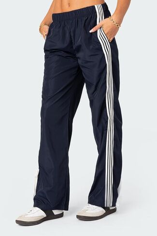 Adoeren المرأة الجانب مخطط Sweatpants المظلة مرونة الخصر فضفاض السراويل الترنك Y2k واسعة الساق الخروج بنطال رياضي in Kuwait