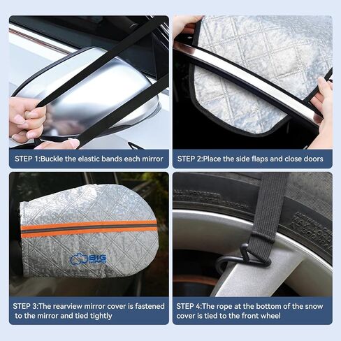 Big Hippo Windshield Cover for Snow and Ice,Windshield Snow Cover Fit for Pickup Truck, Prevent Snow,Ice and Sun Protection,Car Window Snow Brush as Bonus (Size:70.86X 42.5inch/Black) in Kuwait