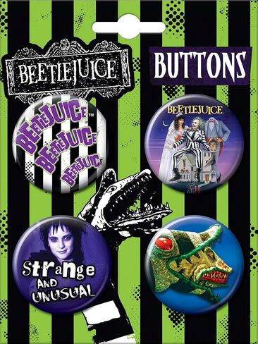 Ata-Boy Beetlejuice Movie Set of Four 1.25" Collectible Buttons in Saudi Arabia