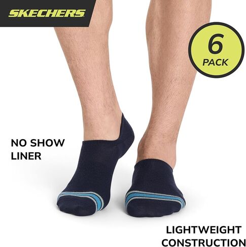 Skechers Men's Slip-ins 6-Pack Performance No Show Socks, Lightweight & Breathable, Comfort-fit in Saudi Arabia