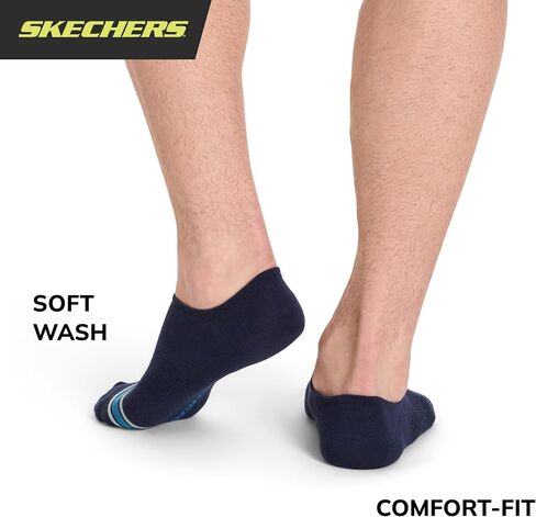 Skechers Men's Slip-ins 6-Pack Performance No Show Socks, Lightweight & Breathable, Comfort-fit in Saudi Arabia