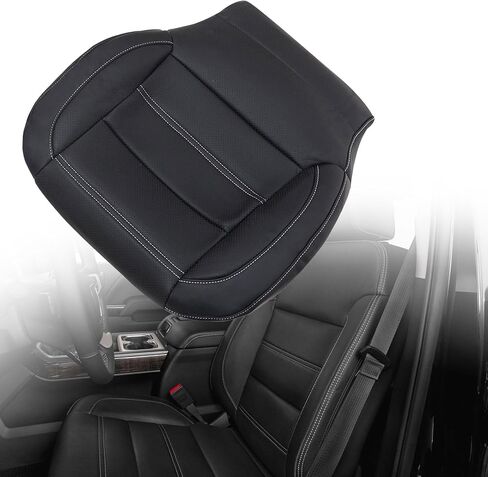 GXARTS Driver Bottom Perforated Leather Seat Cover Black #H2X Compatible with GMC Sierra 1500 2500 3500 Yukon 1500XL Denali 2014 2015 2016 2017 2018 2019 in Saudi Arabia