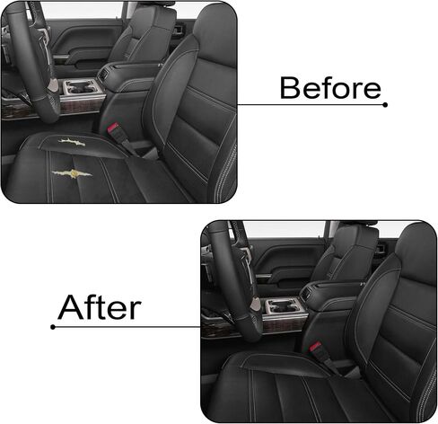 GXARTS Driver Bottom Perforated Leather Seat Cover Black #H2X Compatible with GMC Sierra 1500 2500 3500 Yukon 1500XL Denali 2014 2015 2016 2017 2018 2019 in Saudi Arabia