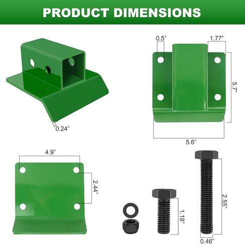 Tractor Bucket 2 inch Receiver Compatible with John Deere, Mount with Backing Plate, Grade 70 Forged Steel Bolts in Saudi Arabia