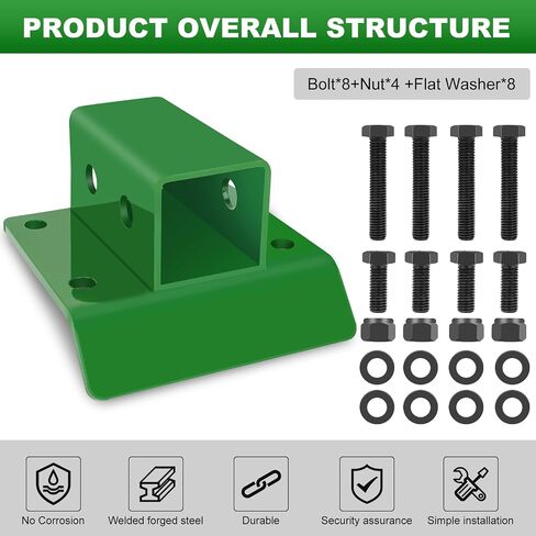 Tractor Bucket 2 inch Receiver Compatible with John Deere, Mount with Backing Plate, Grade 70 Forged Steel Bolts in Saudi Arabia