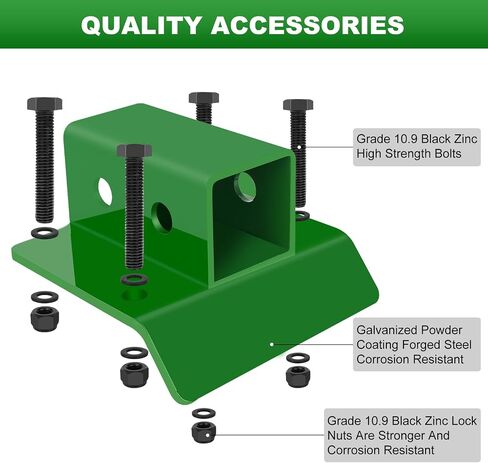 Tractor Bucket 2 inch Receiver Compatible with John Deere, Mount with Backing Plate, Grade 70 Forged Steel Bolts in Saudi Arabia
