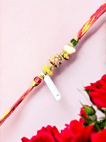 Decorative Wedding Kalire Bracelet with Crystal Beads and Gold Accents, Traditional Indian Marriage Accessory, Red and Green Gana For Bride and Groom in Saudi Arabia