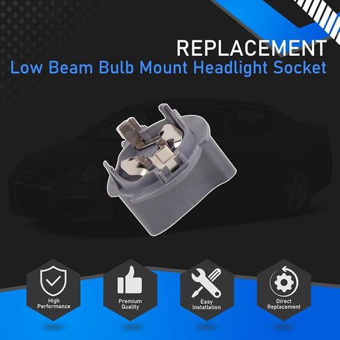 Low Beam Bulb Mount Headlight Socket Compatible with 2005-2010 Volkswagen Jetta Rabbit GTI R32 Replaces 1T0-941-109 1T0941109 in Saudi Arabia