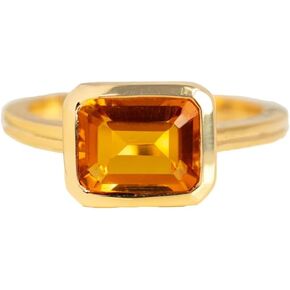 Local Eclectic East West Bold Bezel Set Ring - Gold Plated in Saudi Arabia