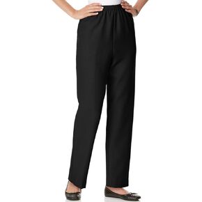 Alfred Dunner Petites' Pull-on Flat-Front Pants Black 16P Medium in Saudi Arabia