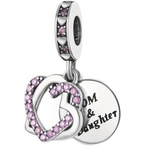 Generic Mom and Daughter Double Dangle charm, Silver in Saudi Arabia