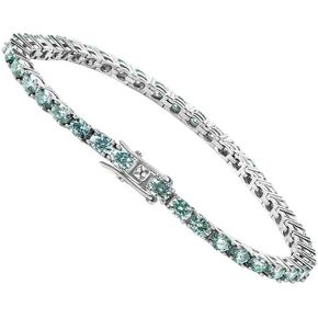 3mm Moissanite Tennis Bracelet, Blue Green Moissanite Diamond Tennis Bracelet Womens Lab Diamond Bracelet S925 Silver for Women Jewelry Gift (7Inch) in Saudi Arabia
