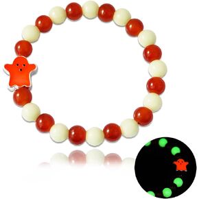 Halloween Glow Ghost Beaded Bracelet for Women Cute Ghost Fluorescent Bracelets Glow in The Dark Goth Gothic Halloween Jewelry Accessories in Kuwait