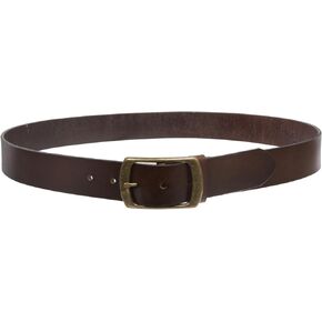 100% Leather Casual Belt with Center Bar Oval Buckle - Snap-On, 1.5" Wide, Big & Tall in Saudi Arabia
