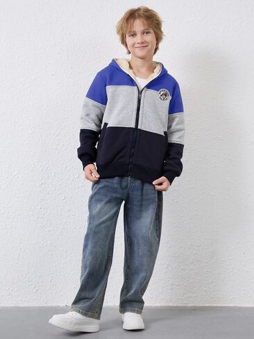 Gihuo Unisex Boy's Girl's Hoodie Sherpa Lined Jacket Zip Up Fleece Hooded Sweatshirt Winter Warm Coat Outerwear 4-12Y in Kuwait