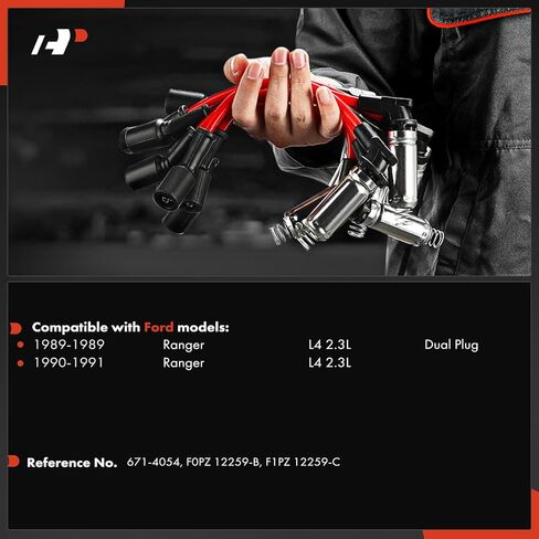 A-Premium Set of 8 Ignition Spark Plug Wires Compatible with Ford Ranger 1989-1991, L4 2.3L in Saudi Arabia