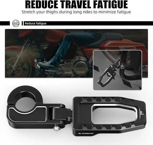 NICECNC Orange 1.25" Brake Pedal Foot Peg Cruise Pedal Engine Guard Mount FootpegsCompatible with Harley Road King Police FLHP 2008-2014, Replacement for 49184-09A, See Fitment in Saudi Arabia