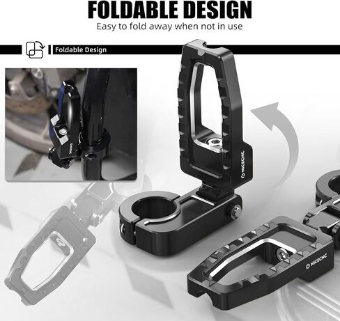 NICECNC Orange 1.25" Brake Pedal Foot Peg Cruise Pedal Engine Guard Mount FootpegsCompatible with Harley Road King Police FLHP 2008-2014, Replacement for 49184-09A, See Fitment in Saudi Arabia