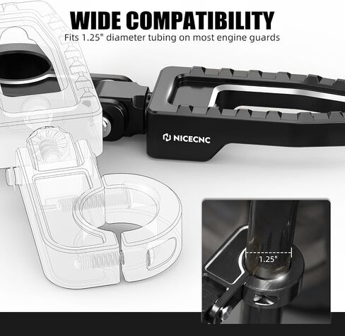 NICECNC Orange 1.25" Brake Pedal Foot Peg Cruise Pedal Engine Guard Mount FootpegsCompatible with Harley Road King Police FLHP 2008-2014, Replacement for 49184-09A, See Fitment in Saudi Arabia