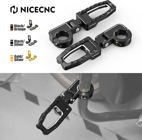 NICECNC Orange 1.25" Brake Pedal Foot Peg Cruise Pedal Engine Guard Mount FootpegsCompatible with Harley Road King Police FLHP 2008-2014, Replacement for 49184-09A, See Fitment in Saudi Arabia