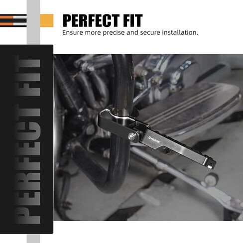 NICECNC Orange 1.25" Brake Pedal Foot Peg Cruise Pedal Engine Guard Mount FootpegsCompatible with Harley Road King Police FLHP 2008-2014, Replacement for 49184-09A, See Fitment in Saudi Arabia