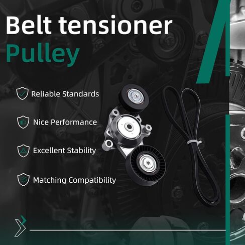 2Pcs Engine Serpentine Belt Tensioner Assembly Set Fits For Toyota Camry 2.5L L4 2010 2011,Belt Tensioner 16601-0V010,166010V010,Belt 3PK1200,90916-A2022 in Saudi Arabia