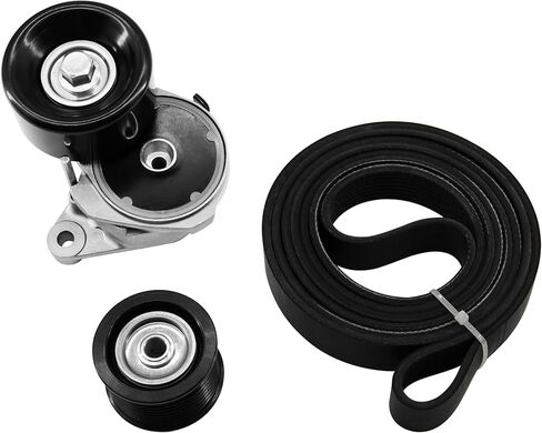 طقم شداد حزام سيربنتين 89378 متوافق مع 2007-2018 Toyota Tundra/Sequoia/Land Cruiser 4.6L/5.7L V8، مناسب لكزس GX460/LX570، استبدل 90K-39185 36370 8PK2410 in Saudi Arabia