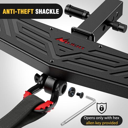 Nilight Hitch Step مع 2 بوصة من واقي الصدمات الخلفي لجهاز الاستقبال مقاس 11.9 بوصة مع مشبك دبوس وصلة 5/8 بوصة، شريط خطوة محكم أسود مضاد للانزلاق لشاحنة بيك اب سيارة الدفع الرباعي in Kuwait