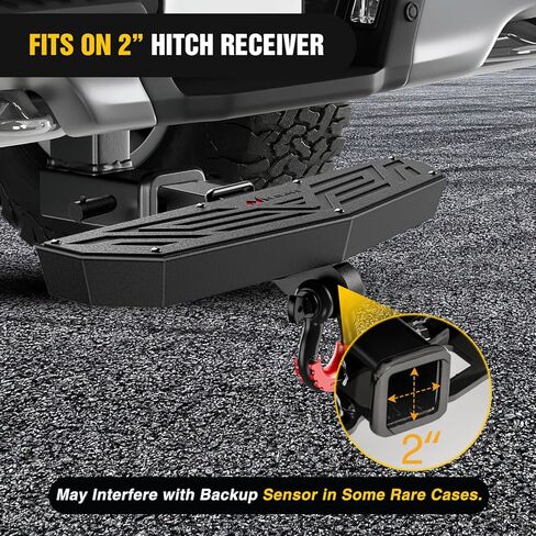 Nilight Hitch Step مع 2 بوصة من واقي الصدمات الخلفي لجهاز الاستقبال مقاس 11.9 بوصة مع مشبك دبوس وصلة 5/8 بوصة، شريط خطوة محكم أسود مضاد للانزلاق لشاحنة بيك اب سيارة الدفع الرباعي in Kuwait