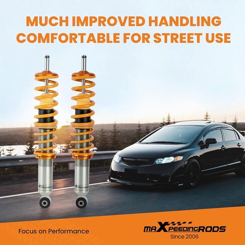 maXpeedingrods Coilovers for VW Rabbit/Golf MK1 1975-1984, for VW Jetta MK1 1980-1984, for VW Scirocco 1975-1989, Spring Shock Absorber Coilovers Suspension Kit, Amortiguador Lowering Kit Gold in Saudi Arabia
