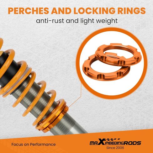 maXpeedingrods Coilovers for VW Rabbit/Golf MK1 1975-1984, for VW Jetta MK1 1980-1984, for VW Scirocco 1975-1989, Spring Shock Absorber Coilovers Suspension Kit, Amortiguador Lowering Kit Gold in Saudi Arabia