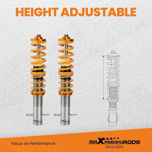 maXpeedingrods Coilovers for VW Rabbit/Golf MK1 1975-1984, for VW Jetta MK1 1980-1984, for VW Scirocco 1975-1989, Spring Shock Absorber Coilovers Suspension Kit, Amortiguador Lowering Kit Gold in Saudi Arabia