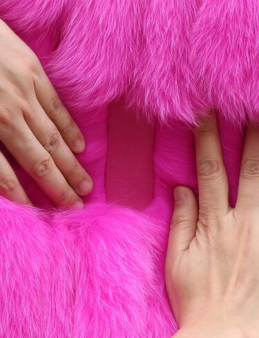 Real Fox Fur Coat Winter Women's Genuine Fur Jacket Thick Warm Luxury Furry Outerwear Long Sleeve in Saudi Arabia