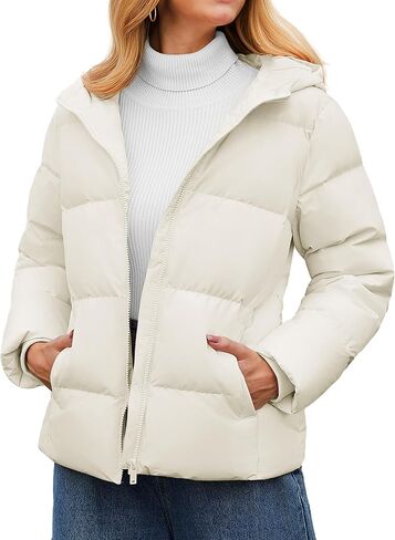 YUCOLEN Womens Down Puffer Jacket Winter Warm Hooded Coats for Women Quilted Lightweight Zip Up Snow Coats in Saudi Arabia