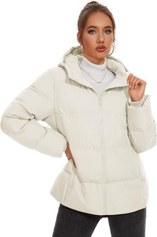 YUCOLEN Womens Down Puffer Jacket Winter Warm Hooded Coats for Women Quilted Lightweight Zip Up Snow Coats in Saudi Arabia