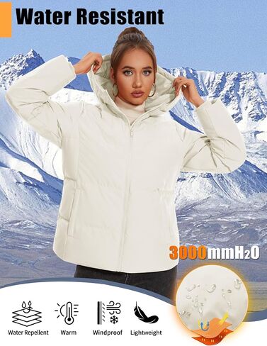 YUCOLEN Womens Down Puffer Jacket Winter Warm Hooded Coats for Women Quilted Lightweight Zip Up Snow Coats in Saudi Arabia