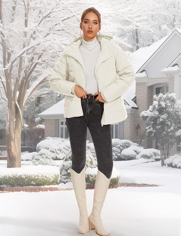 YUCOLEN Womens Down Puffer Jacket Winter Warm Hooded Coats for Women Quilted Lightweight Zip Up Snow Coats in Saudi Arabia
