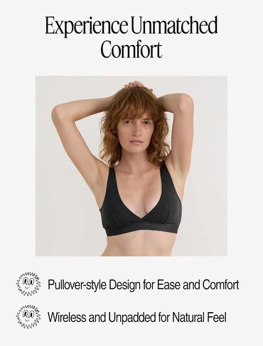 Women's Core Rib Organic Cotton Plunge Bralette in Saudi Arabia