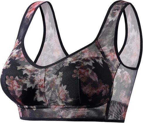 Wireless Bras for Women No Underwire Plus Size Bra Seamless Mesh Sleep Comfortable T Shirt Older Womens Bras in Saudi Arabia