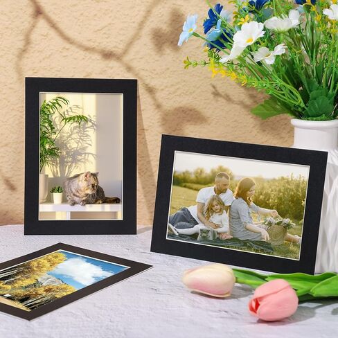 15 Pack 12x16 Black Picture Mats, Frame Mattes for 9x12 Pictures Display Photo Frame Mat Core Bevel Cut Mat Board Show Kit for Photos, Prints, Artworks in Saudi Arabia