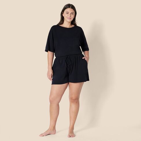 Amazon Essentials Women's Soft Cotton Blend Short Sleeve T-Shirt and Short Sleepwear Set in Saudi Arabia
