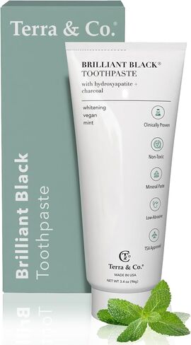 Brilliant Hydroxyapatite Charcoal Toothpaste for Whitening Teeth– Natural Vegan Sensitive in Saudi Arabia