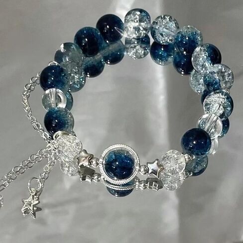 سوار Flowing Moon Galaxy Star للنساء بتصميم نجمة، سوار مخصص لتبييض الصديقات الجميلات in Saudi Arabia