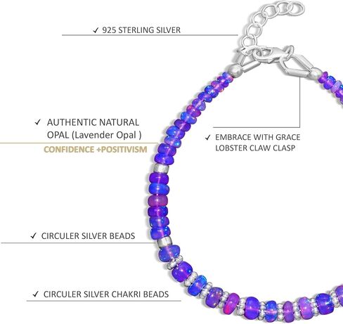 GOODSTONE JEWELS Beaded Bracelet for Women in 18K Gold Plated 925 Sterling Silver Natural Opal, Emerald, Ruby & Moonstone Jewelry Gift for Her Wedding|Anniversary|Engagement (Size - 6-8 Inches) in Kuwait