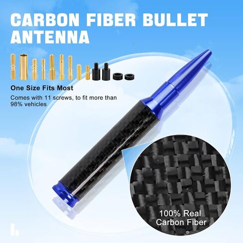 Universal Real Carbon Fiber 50 Cal Car Antenna Compatible with Ford, Dodge, Chevrolet, GMC, Jeep, Toyota Truck Accessories 5.5" Replacement Car Antenna(Red) in Saudi Arabia