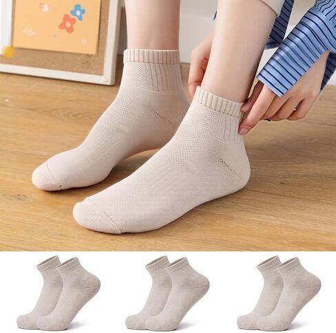 Women’s Ankle Socks Solid Color Low Cut Design Comfortable Breathable Socks for Daily Wear Available in 2 3 Pairs in Saudi Arabia